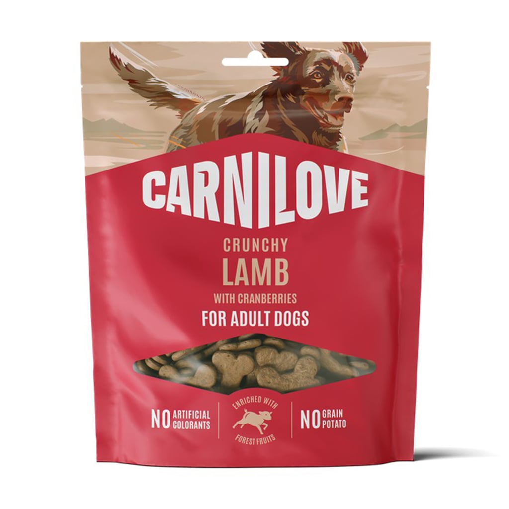 Ласощі для дорослих собак Carnilove Crunchy Snack Lamb With Cranberries з ягням та журавлиною, 200 г